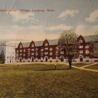 Wells Hall, Agricultural College, Lansing, Mich., Postcard