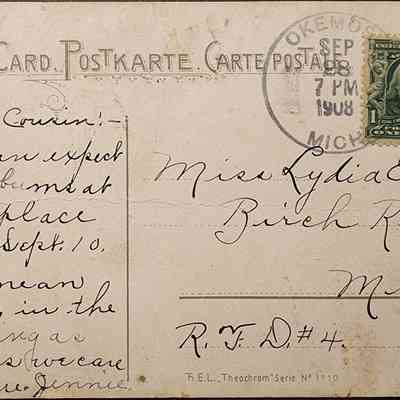 Okemos, Mich., 1908, Postcard