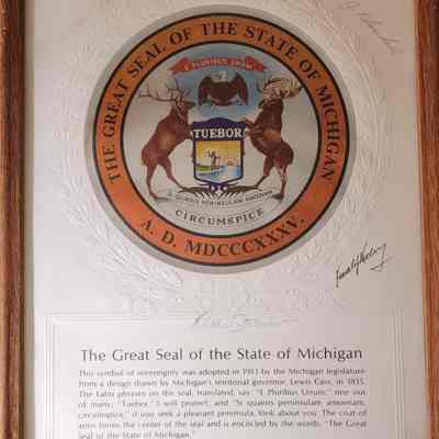 Michigan Signed and Framed State Seal