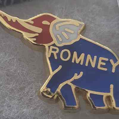 Romney Enamel Elephant Pin