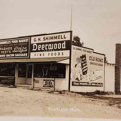 G.H. Shimmell Food Market, Harrison, Mich., RPPC