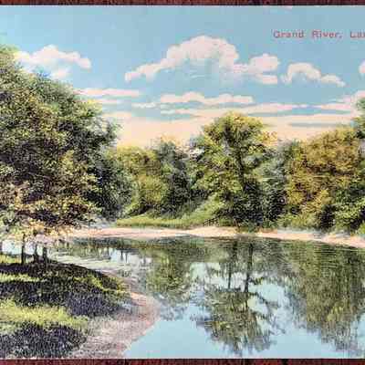 Grand River, Lansing, Mich. Postcard