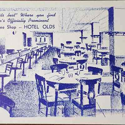 Hotel Olds Interior Postcard