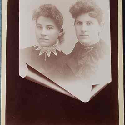 Portrait of Two Women Cabinet Card by Devereaux Bros.
