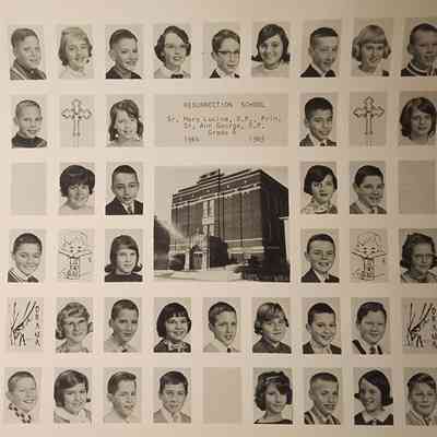 Resurrection School 1964-1965 Grade 6 Class Composite Photo
