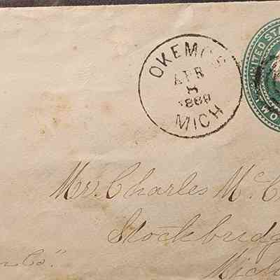Okemos, Mich., 1889, Postal Cover