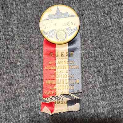 Guest Badge, 8th Annual Convention, Dept. of Michigan American Legion, 1926
