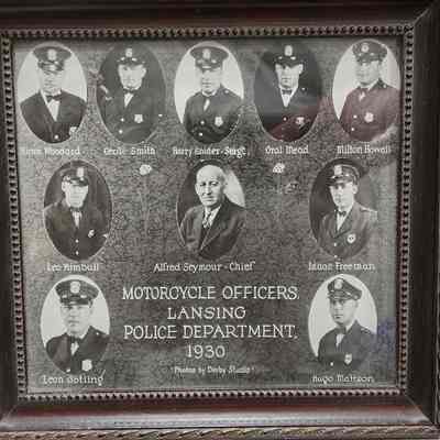 Motorcycle Officers, Lansing Police Department, 1930, Composite Photo by Derby