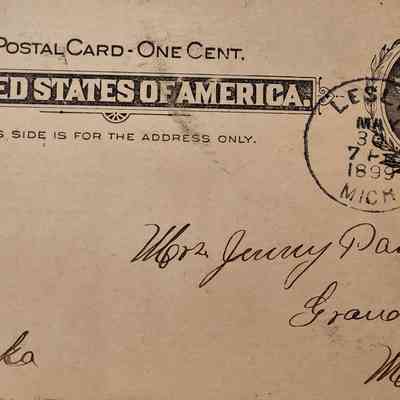 Leslie, Mich., 1899, Postal Card