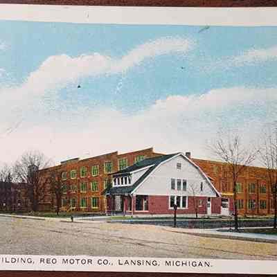 New Building, REO Motor Co., Lansing, Michigan Postcard