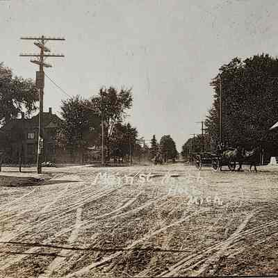 Main St., Holt, Mich. RPPC by Bovee