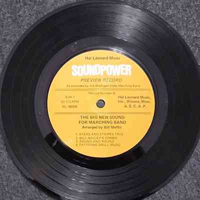 The Big New Sound for Marching Band, Hal Leonard Soundpower, Preview Record 8