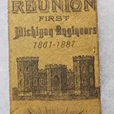 Michigan Engineers Reunion Ribbon, Lansing, 1887