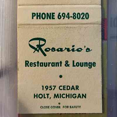 Rosario's Restaurant & Lounge, Holt, Mich., Matchbook