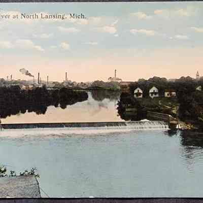 The Grand River at North Lansing, Mich. Postcard