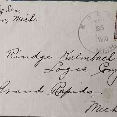 Eden, Mich., 1918, Postal Cover