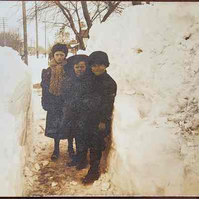 Winter Scene with Children RPPC