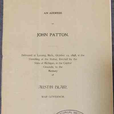 Patton Address at Blair Monument Unveiling Booklet