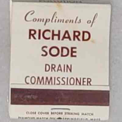Richard Sode Drain Commissioner Matchbook