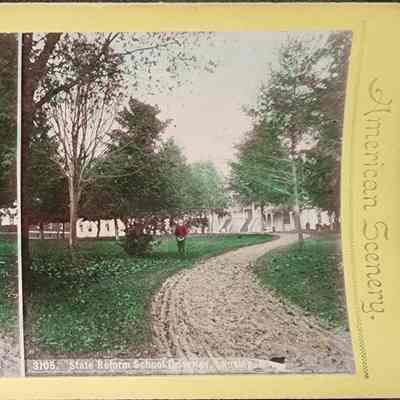 State Reform School Driveway, Lansing, Mich. Stereograph