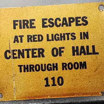 Hotel Detroit Fire Escape Plaque