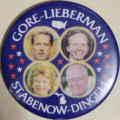Gore-Lieberman, Stabenow-Dingell Coattail Button