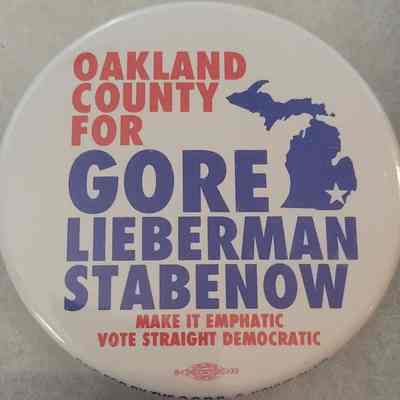 Gore-Lieberman-Stabenow OCDP Coattail Button