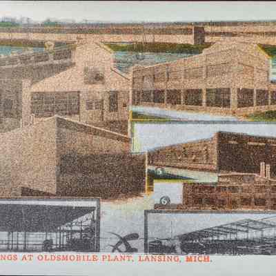New Building at Oldsmobile Plant, Lansing, Mich. Postcard