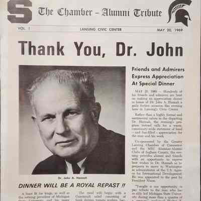 John Hannah 1969 Retirement Dinner Pamphlet