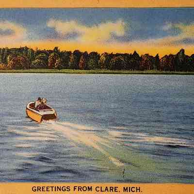Greetings from Clare, Mich., Postcard