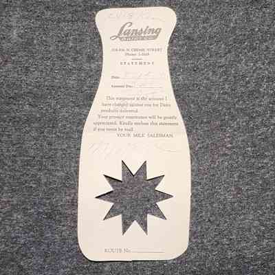 Lansing Dairy Co., Dyecut Bottle Statement