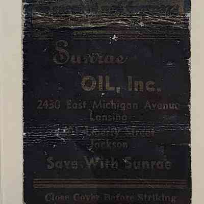 Sunrae Oil Inc., Lansing and Jackson, Matchbook