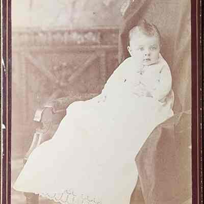 Portrait of a Baby Cabinet Card by Cheney
