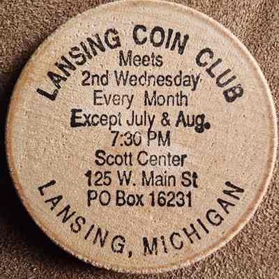 Lansing Coin Club Wood Token