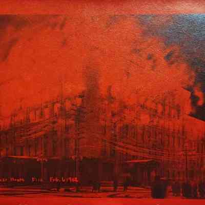 Downey House Fire, Feb. 6 1912 RPPC