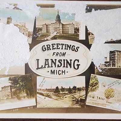 Greetings from Lansing, Mich. Postcard