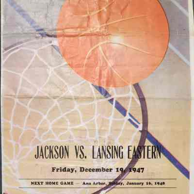 Jackson vs. Lansing Eastern 1947 Basketball Program