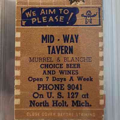 Mid-Way Tavern, Holt, Mich., Matchbook