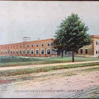 REO Motor Car Co. Automobile Works, Lansing, Mich. Postcard