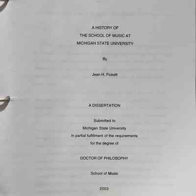 A History of the School of Music at Michigan State University by Fickett