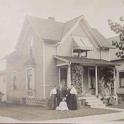 Home on Walnut St. RPPC by Bovee