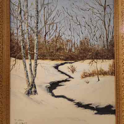 Winter Scene Painting by Thelma Blanchard