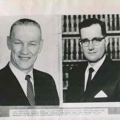 Mayor Max Murninghan and Eugene G. Wanger Press Wire Photo