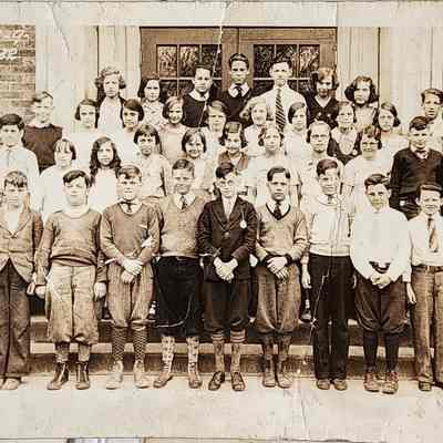 Oak Park School Class, 1932, RPPC by Larner