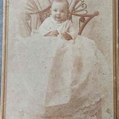 Portrait of a Baby Cabinet Card by Bigelow