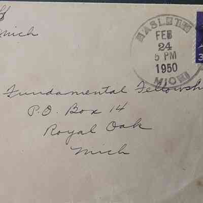 Haslett, Mich., 1950, Postal Cover