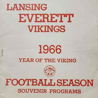 Lansing Everett Vikings 1966 Football Season Program