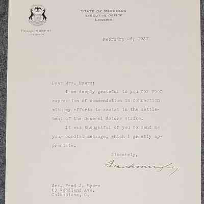 Frank Murphy Signed Letter with Cover