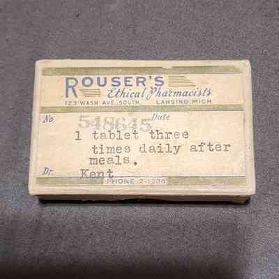 Rouser's Ethical Pharmacists, Lansing, Prescription Box
