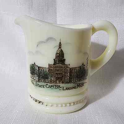 State Capitol Custard Glass Souvenir Cup